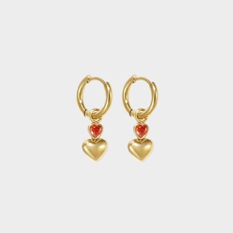 Oorbellen zirconia hart fuchsia