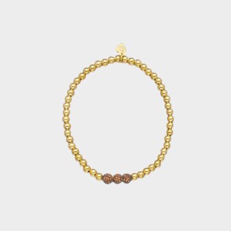 Armband trio crystal bruin