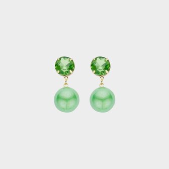 Oorbellen bol crystal groen