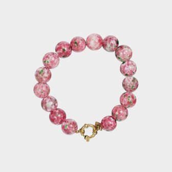 Armband kraal slot roze