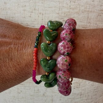 Armband kraal slot roze