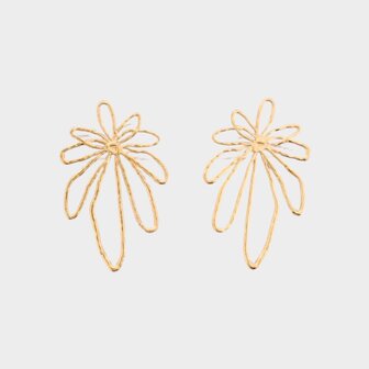 Oorbellen steker staal bloemen