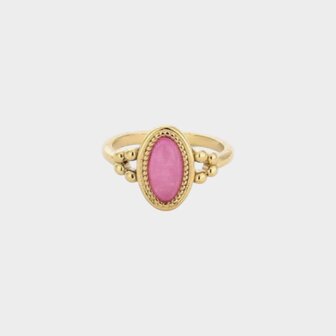 Ring ovaal steen roze