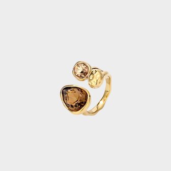 Ring crystal bruin