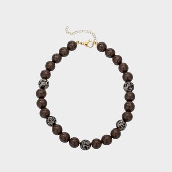 Ketting kraal bruin leopard