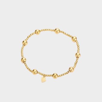 Armband kraal goud staal