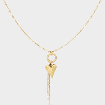 Ketting hart parel goud