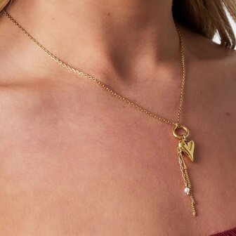 Ketting hart parel goud