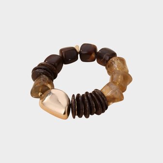 Armband resin kraal bruin