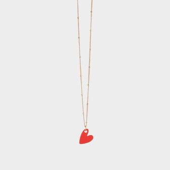 Ketting hart acryl rood