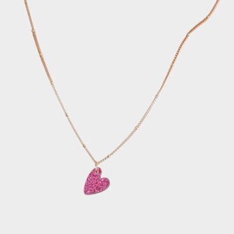 Ketting hart acryl roze