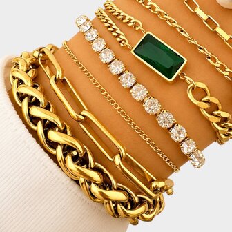 Armband schakel grof goud