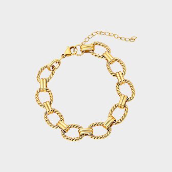 Armband schakel draai goud