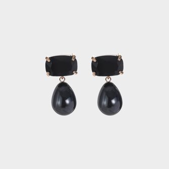 Oorbellen crystal drop zwart
