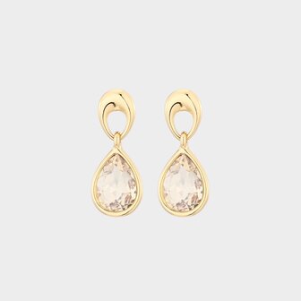 Oorbellen drop crystal nude