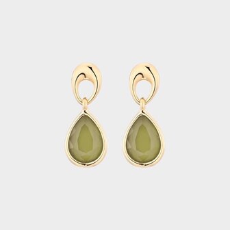 Oorbellen drop crystal groen