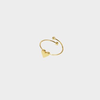 Ring hartje staal goud