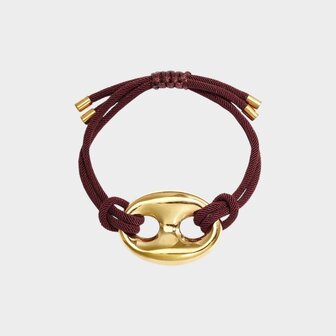 Armband boon staal bordeaux