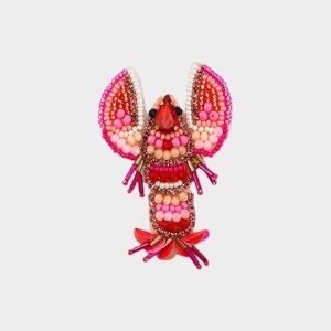Broche kreeft fuchsia