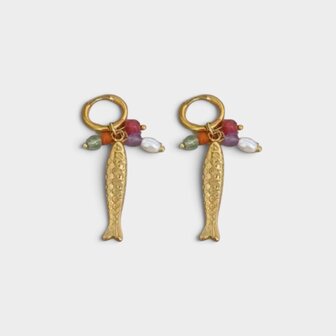 Oorbellen vis parel multi