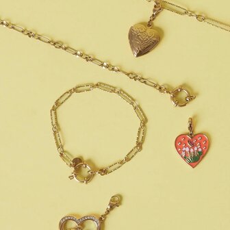 Armband schakel goud geborsteld