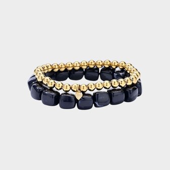 Armband set square zwart