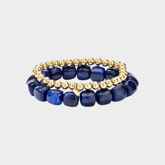 Armband set square donkerblauw