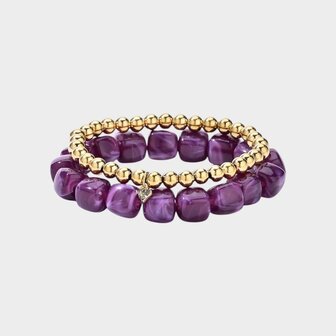 Armband set square paars