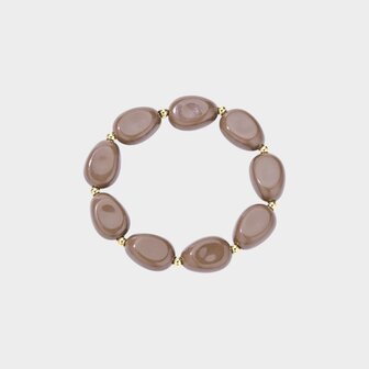 Armband ovaal resin lichtbruin