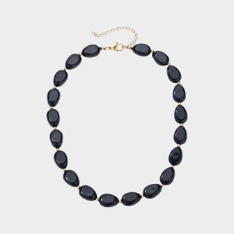 Ketting ovaal resin zwart