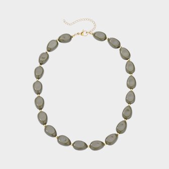 Ketting ovaal resin olijf