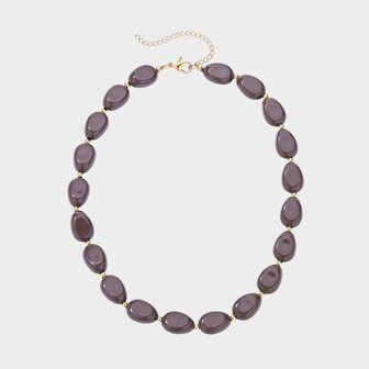 Ketting ovaal resin bruin