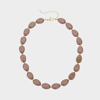 Ketting ovaal resin lichtbruin