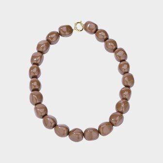 Ketting beads resin lichtbruin