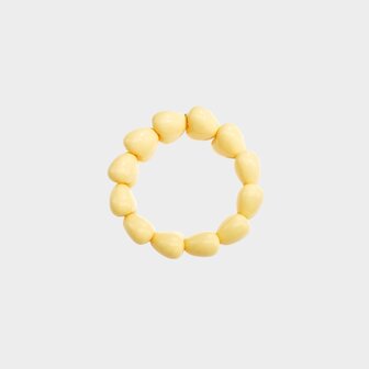 Armband hart kraal geel
