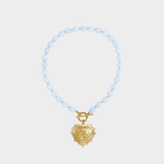 Ketting staal hart blauw
