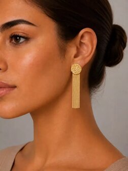 Oorbellen rond kwast goud