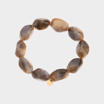 Armband kraal resin bruin