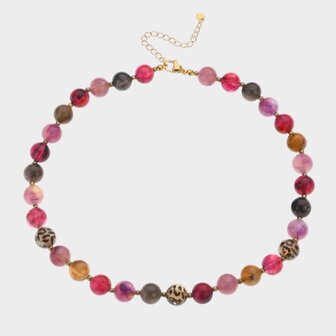 Ketting kraal magenta