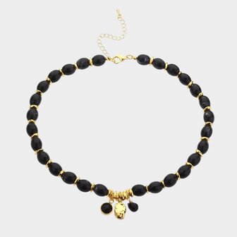Ketting kraal steen zwart