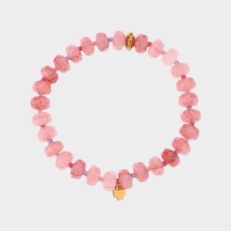 Armband kraal facet roze