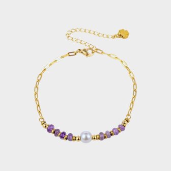 Armband parel paars