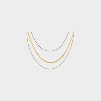 Ketting staal trio goud