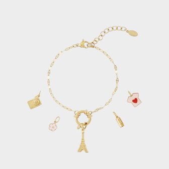 Armband bedel Parijs roze