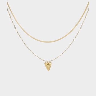 Ketting dubbel geborsteld hart