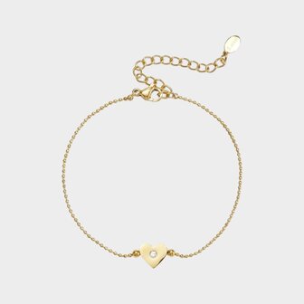 Armband hartje zirconia wit