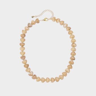 Ketting hart staal cognac