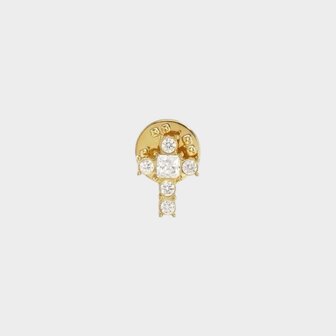 Pin kruis crystal wit