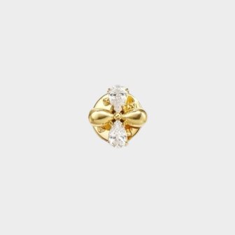 Pin klaver crystal wit