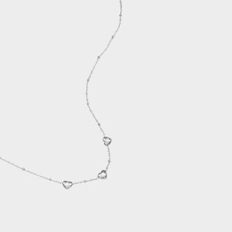 Ketting hart crystal zilver